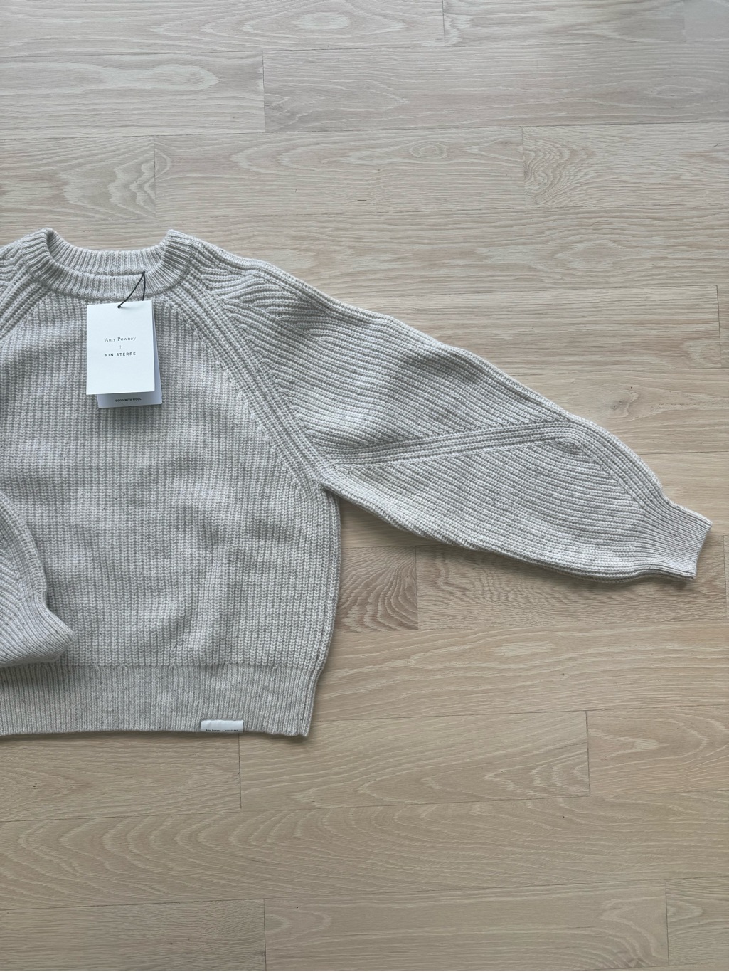 Amy Powney X Finisterre Light Gray Crewneck Ribbed Sweater Bnwt Size 8 — image 4 of 6